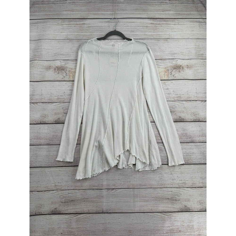 Free People Top Women M Optic White We The Free OB1595762 Lettuce Hem